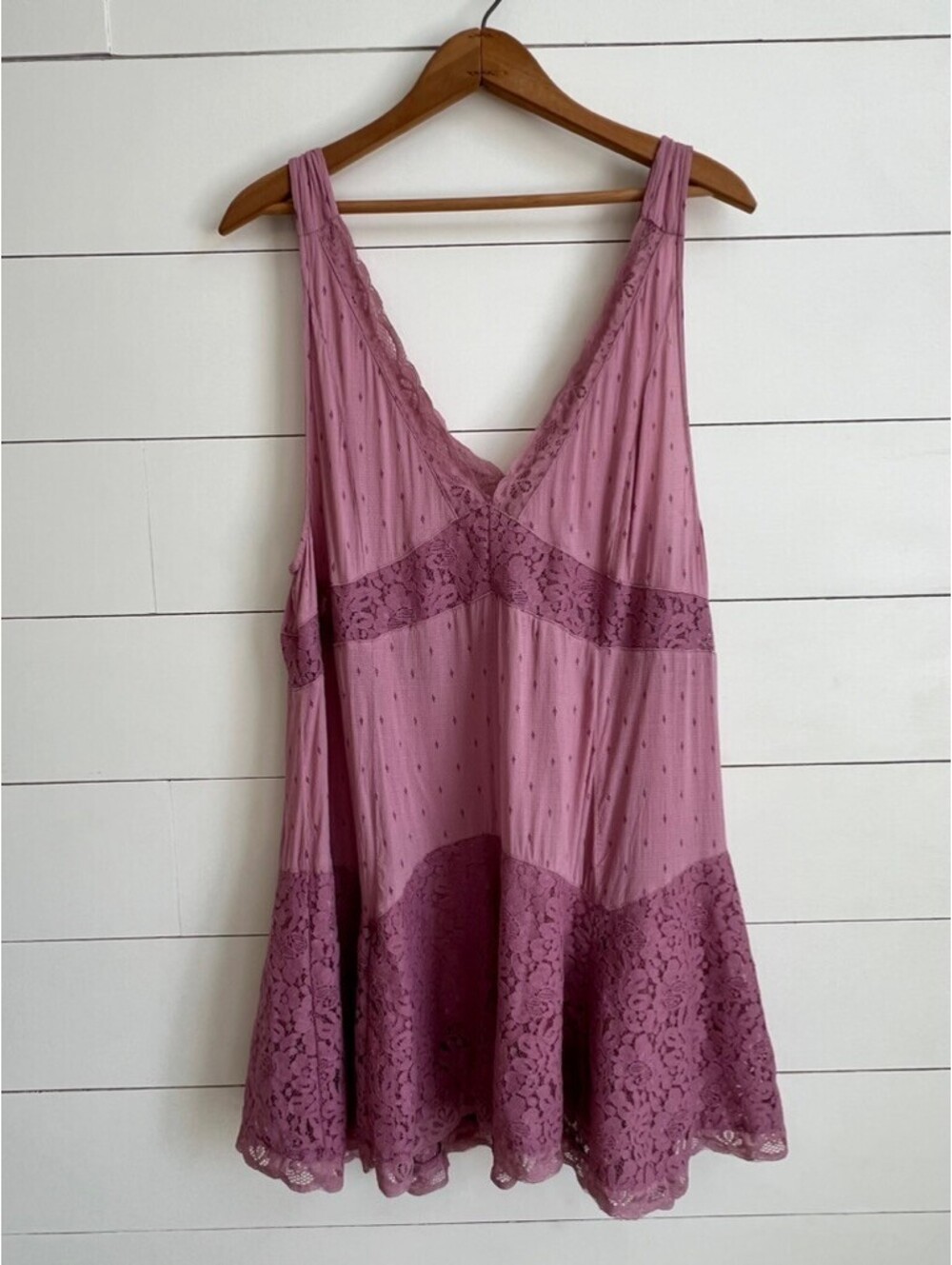 Free People Dusty Pink Slip Dress Women's Size Large Boho Lagenlook Fairycore